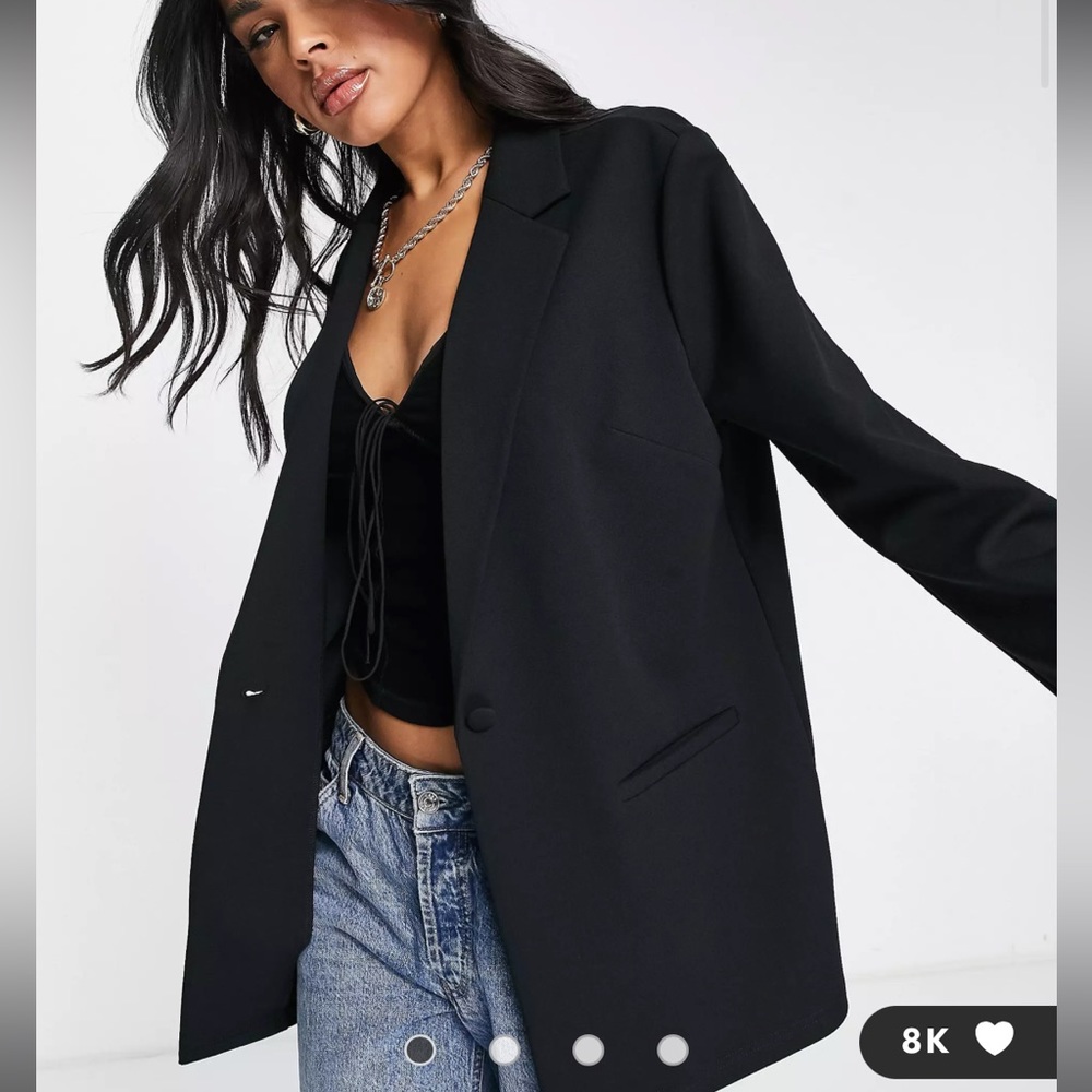 jersey slouchy suit blazer in black in small